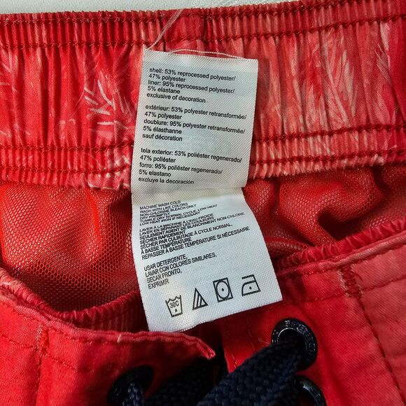 Speedo Boy's Shorts for Swim and Play - Red Gray & Purple w Palm Trees sz XL - Picture 6 of 7